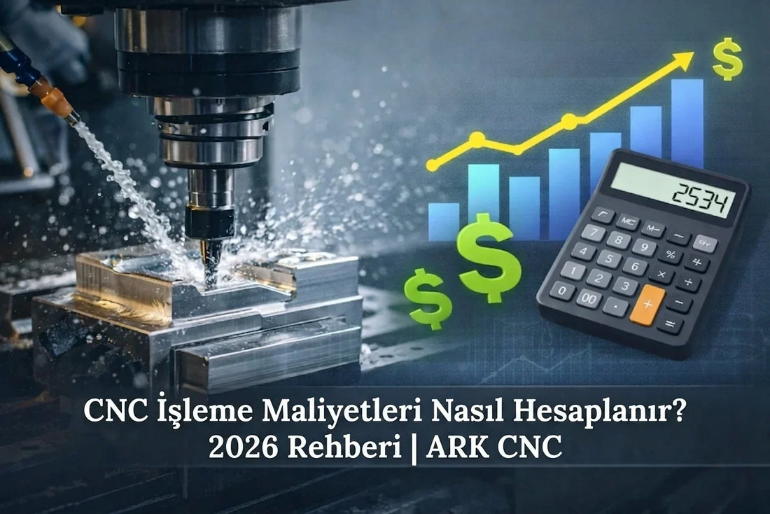 CNC işleme maliyetlerini ve fason fiyatlarını hesaplama formülü, tezgah saat ücreti ve DFM analizi teknik rehberi. Bayrampaşa ARK CNC.