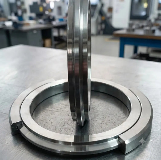 ARK CNC İstanbul tesislerinde CNC torna ile hassas tolerans standartlarında işlenmiş dairesel metal ring ve burç parçaları imalatı.