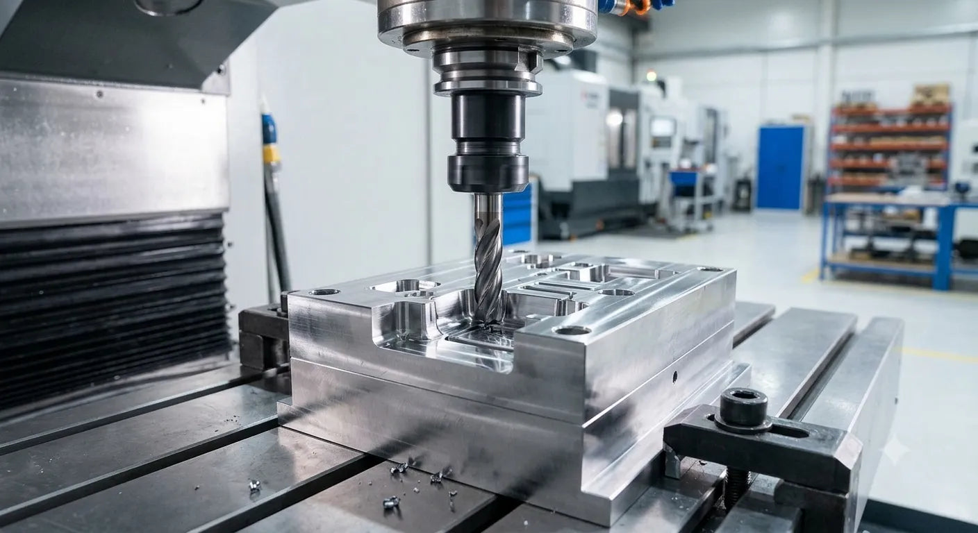 ARK CNC atölyesinde, karmaşık teknik parçalar için plastik enjeksiyon kalıbının CNC tezgahında mikron hassasiyetinde işlenmesi ve imalat süreci.